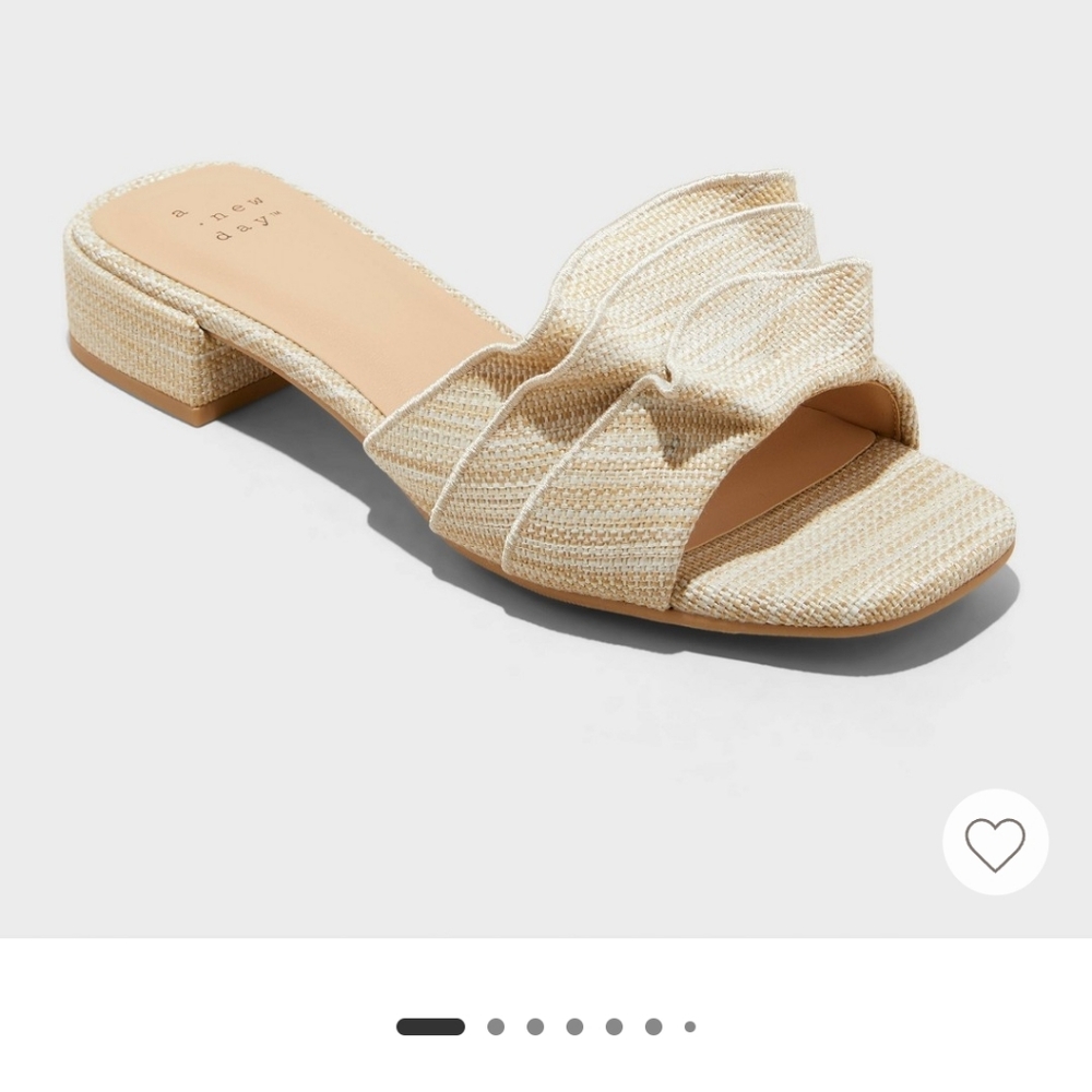 ❗️Final Pricedrop❗️Women's Ruffle Slide Sandals - Cream